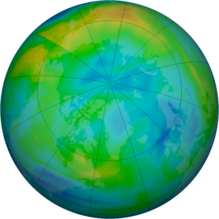 Arctic ozone map for 02 December 1991